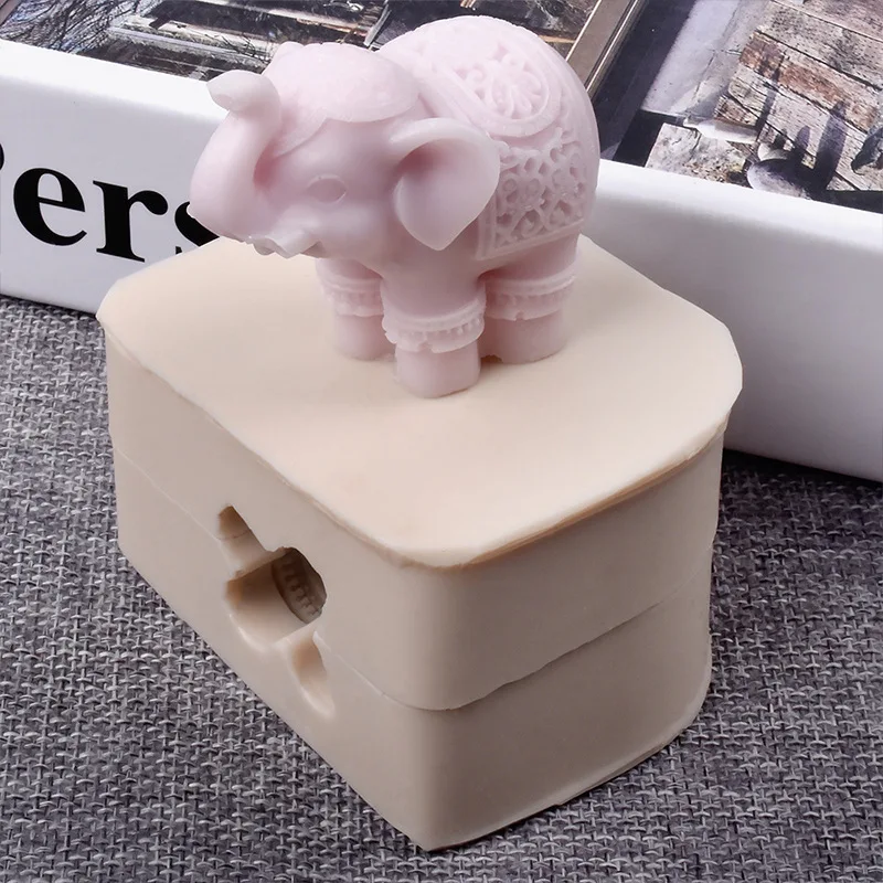 3d Elephant Silicone Resin Mold Baking Lace Decoration Tool Kitchenware DIY Cake Chocolate Mousse Dessert Fondant Moulds