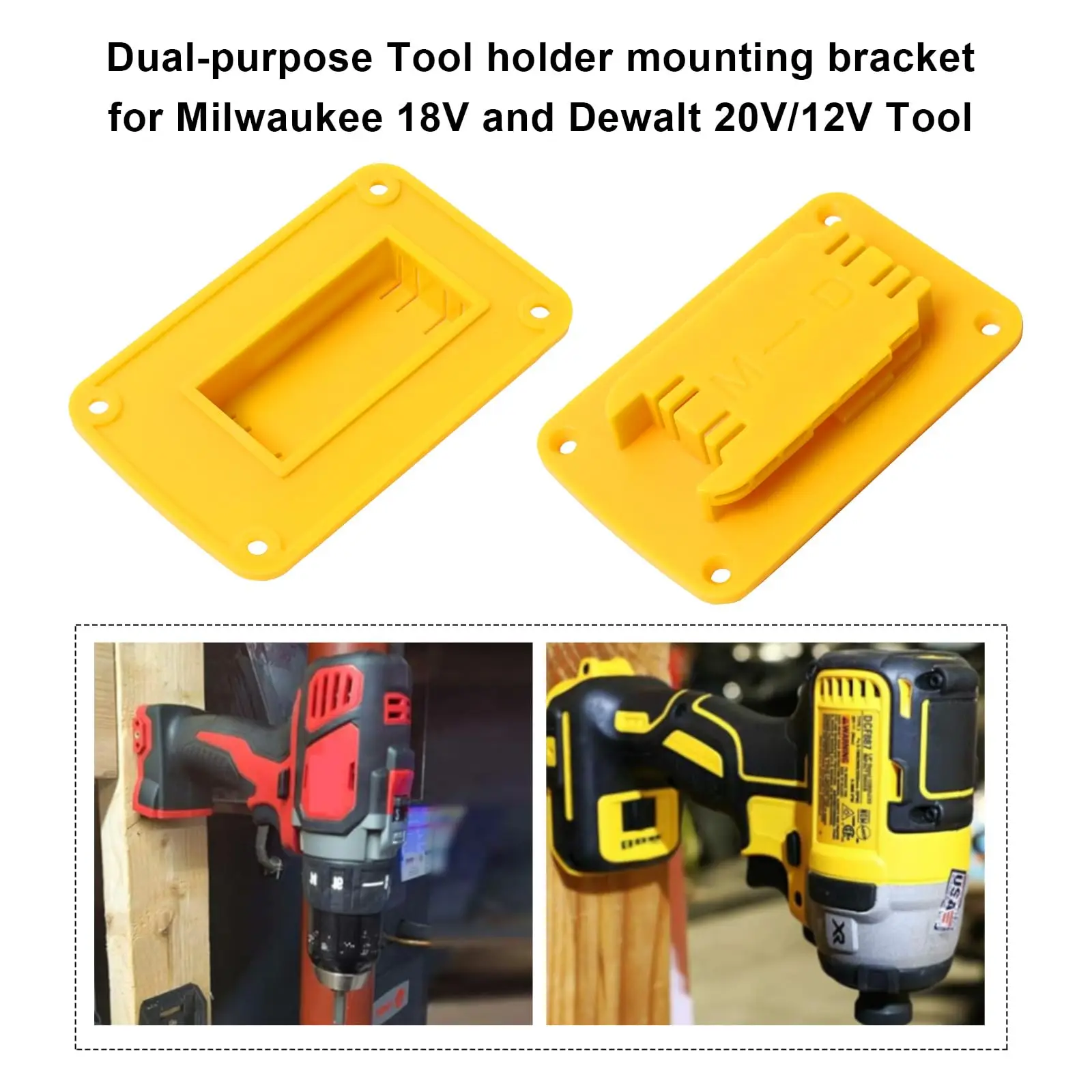 For Dewalt/Milwaukee 14.4/18V/20V Battery Tools Machine Holder Tool Storage Rack Wall Mount Tool Bracket Fixed Device Newest image 5