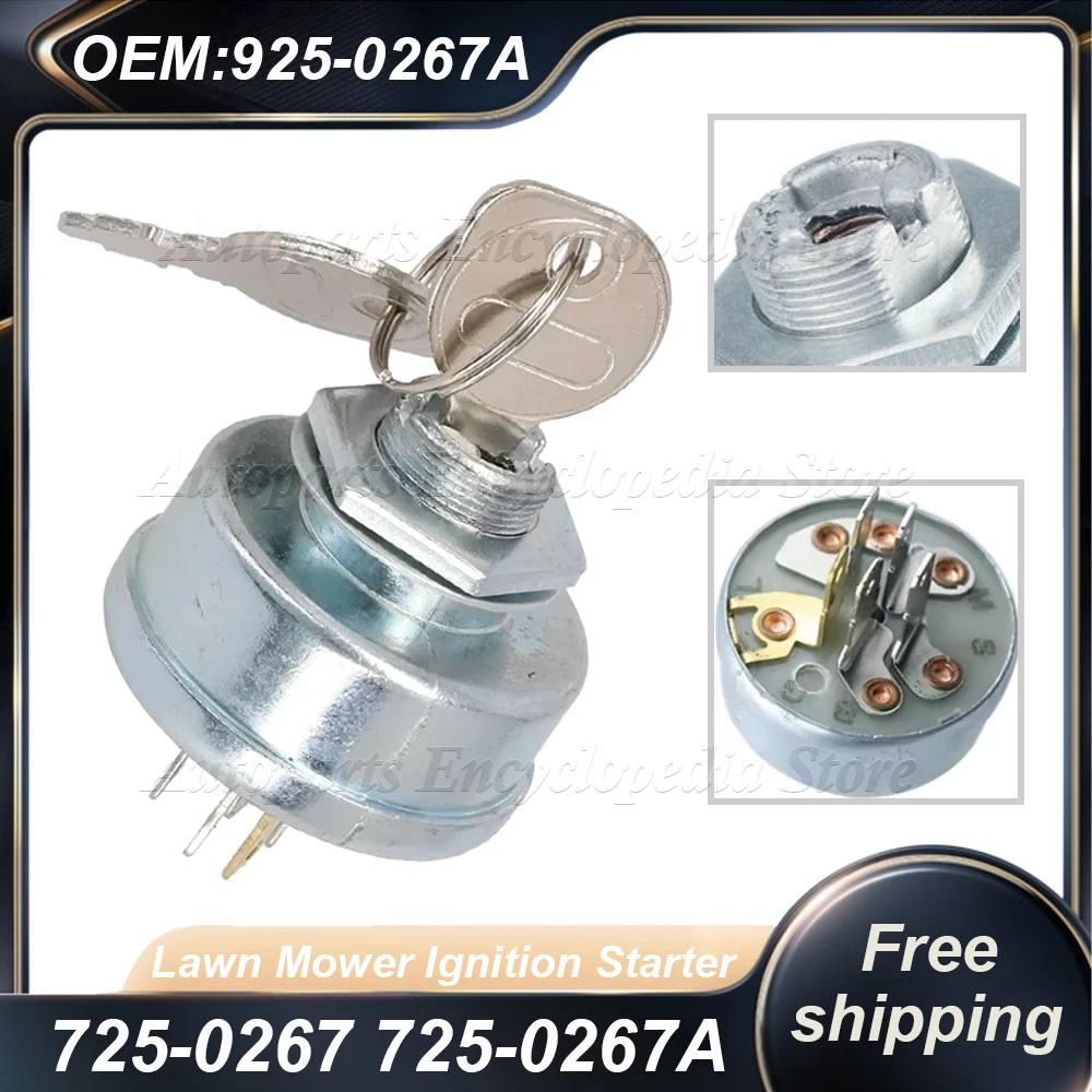 For Husqvarna 725-0267 Lawn Mower Ignition Starter 5 Spade Terminal Engine Starter Switch With Key 725-0267A 925-0267A