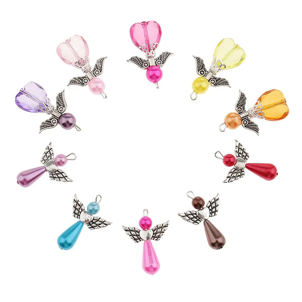 Handmade Angel Wing Charms Mixed Color Pendant Beads Trendy Jewelry Findings Necklace Earring Making for DIY Crafts