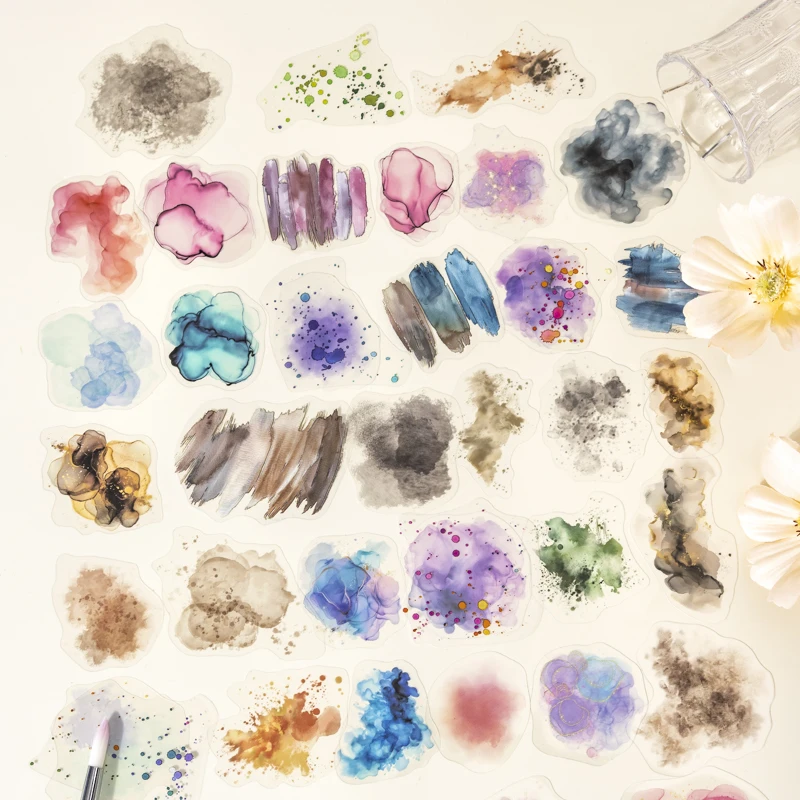 

Журнал GO, 100 шт., акварельные цветные складные наклейки, креативный коллаж, мусорный журнал, материал, декоративная наклейка для скрапбукинга