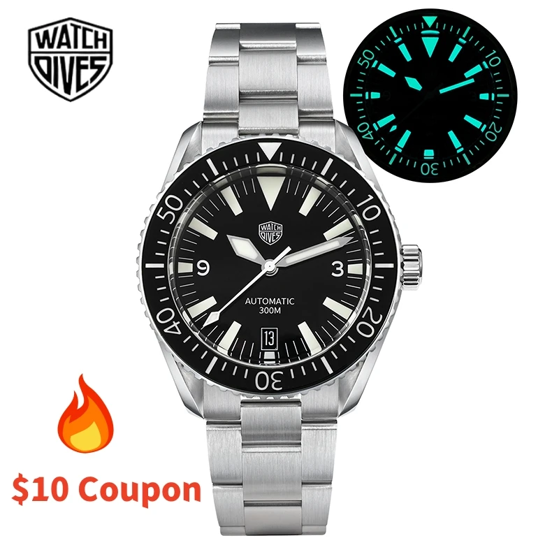 Watchdives WD1967  Sharkmaster NH35 Automatic Movement Watch V2 sapphire Crystal 316L Super Luminous 300m Waterproof Wristwatch