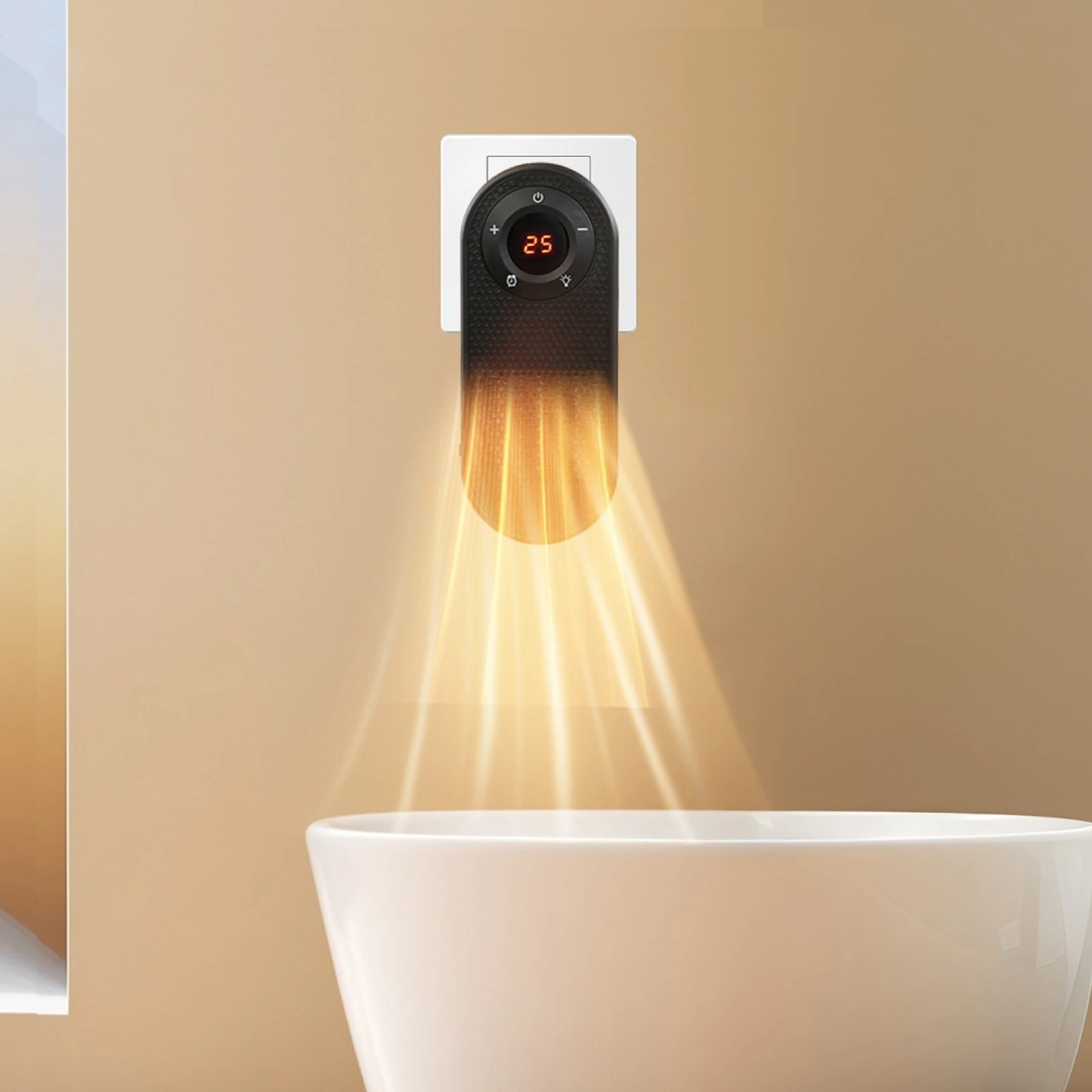 سخان مساحة صغيرة مثبت على الحائط 180 ° تدوير دفئا الحرارة السريعة مع الموقت عن بعد LED عرض ضوء الليل لمكتب المكتب المنزلي #5