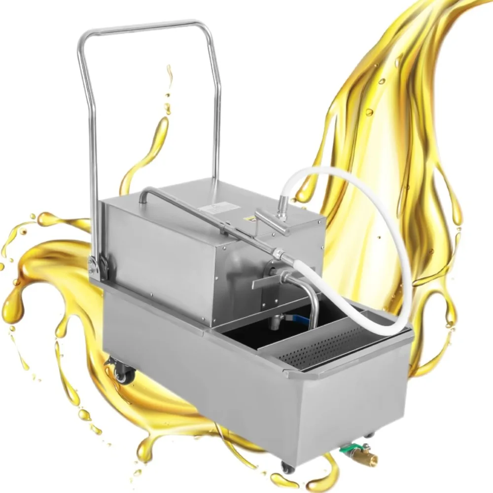 

Фильтрующая машина для фритюрницы 55 л/14,5 галлонов, 550 Вт, коммерческая мобильная система масляной фильтрации из нержавеющей стали, расход масляного насоса 32 л/мин