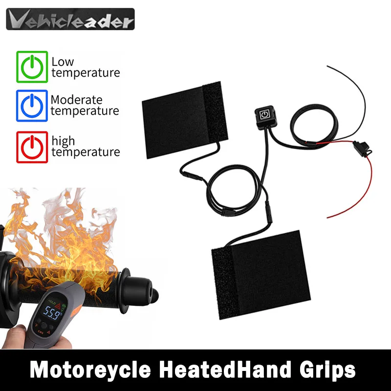 

Motorcycle Heated Grips 12V 3-Gear Winter Bicycle Motorbike Supplies Electric Handle Motor Handlebar Removable Motorcross Cover