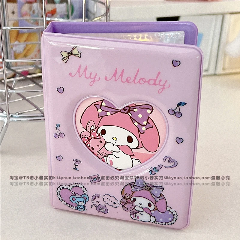 Sanrios Kuromi Melody Photo Album 3 Inch Photocard Holder Kawaii Hello Kittys Idol Card Collect Book 40 Pockets Mini Binder Gift