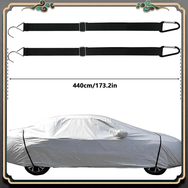 M45K-2Pcs غطاء تلقائي من النايلون، حزام مقاوم للرياح، غطاء سيارة قابل للتعديل، حبل حماية آمن