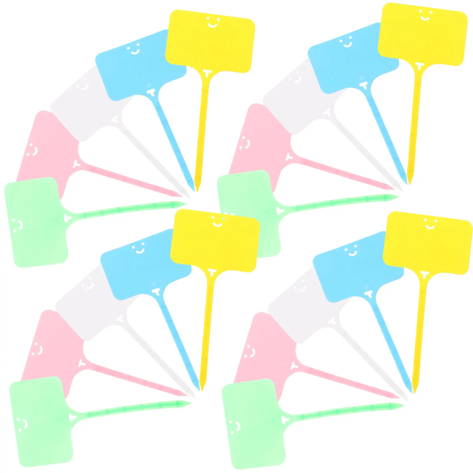 100Pcs Color-Coded Plant Tags T-Type Plastic Garden Stakes Waterproof Uv-Resistant Writable Plant Name Tags for Outdoor Garden