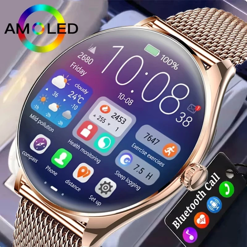 

2025 New Ultra-thin Women Smartwatch 1.43” AMOLED Display Bluetooth Phone Calls Health Tracker Waterproof Bluetooth Smart Watch