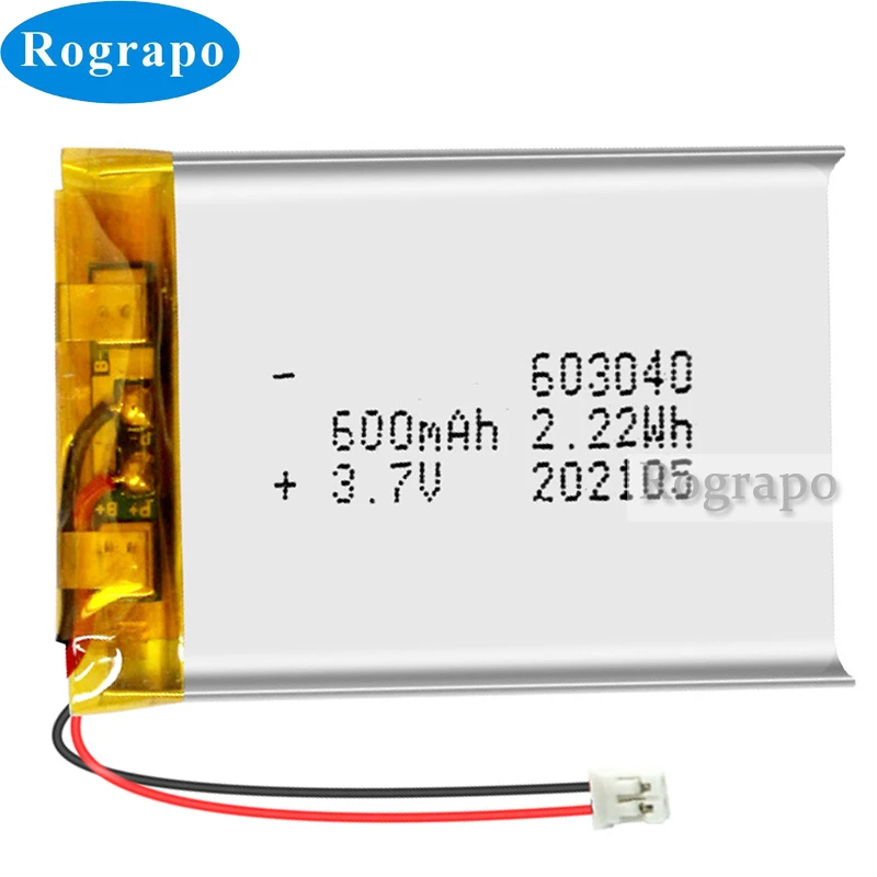 5pcs/Lot New 3.7V 600mAH 603040 Battery for LED Lamp Strip,Beauty Instrument,Moisturizing Instrument,Toy ect.+gift DIY Install