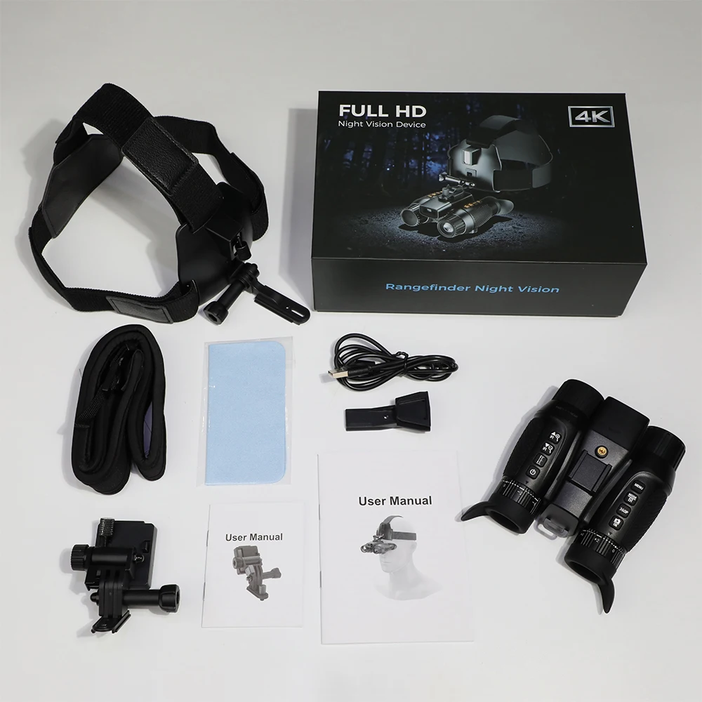 NV8100P Distance measuring version of binocular 3D night vision device 850nm IR independent adjustment of refractive error