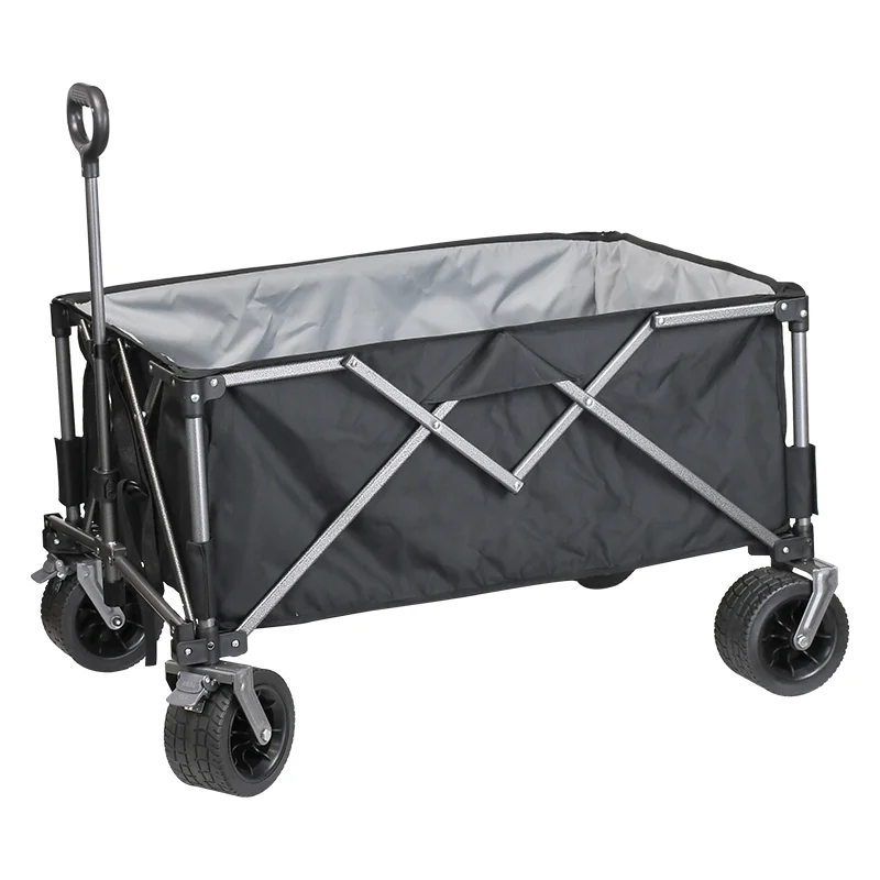 Wholesale heavy duty collapsible folding camping wagon cart with brake canopy seats