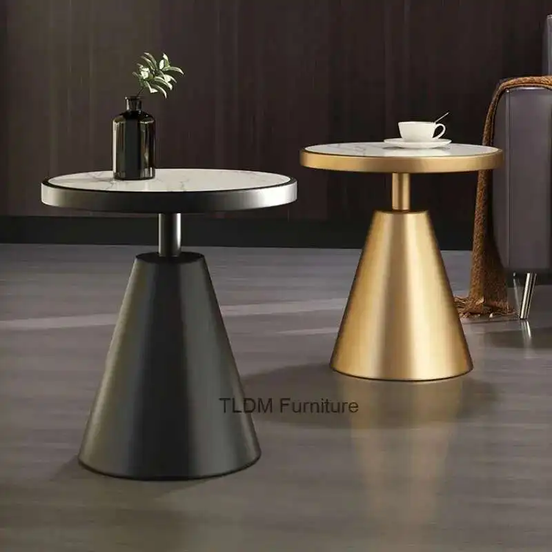 

Nordic Slate Coffee Tables Simple Modern Bedside Table Balcony Small Round Table Light Luxury Living Room Sofa Side Table