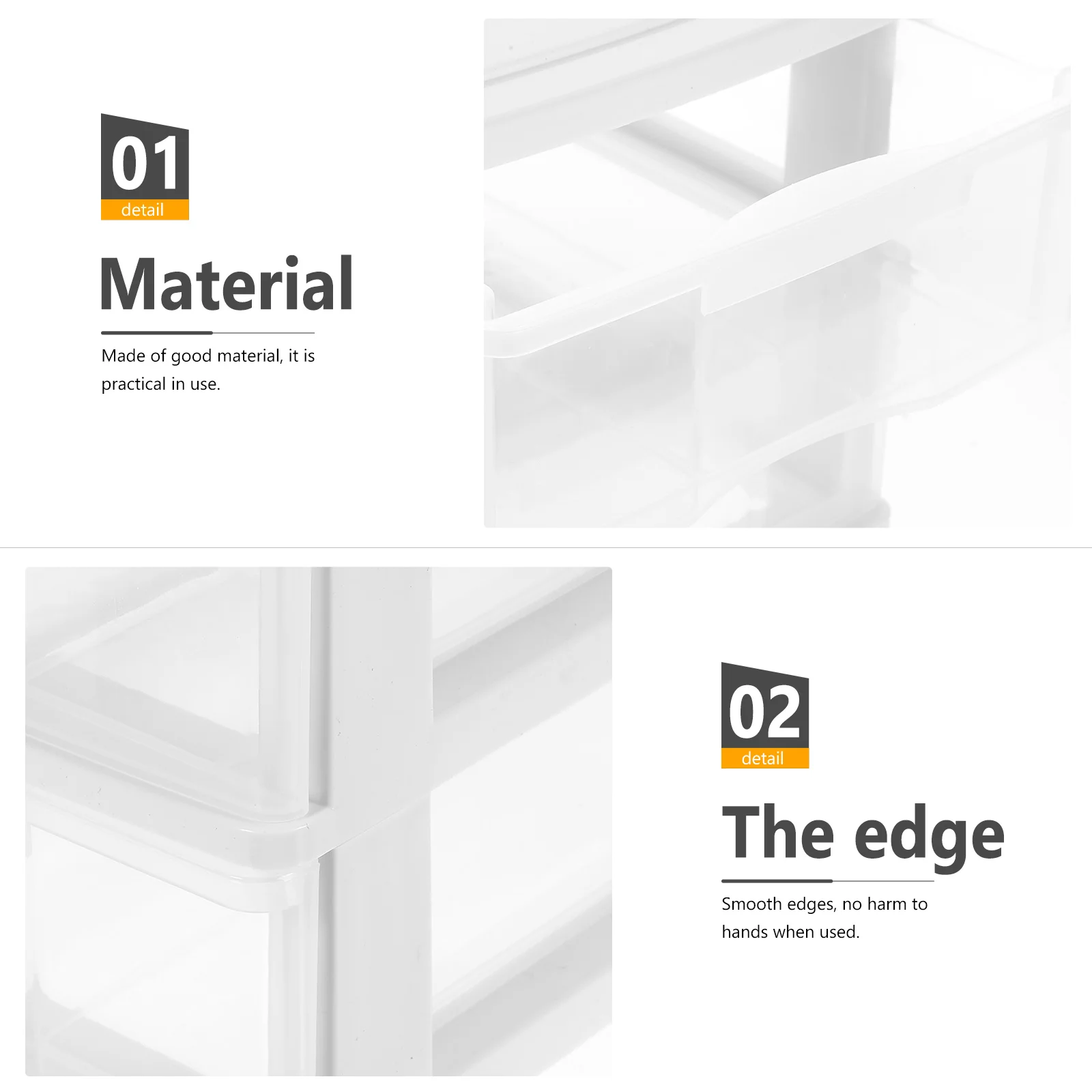 

2 layer Transparent Drawer Stackable Desktop Storage Box White Frame Office Stationery ganizer Material Practical