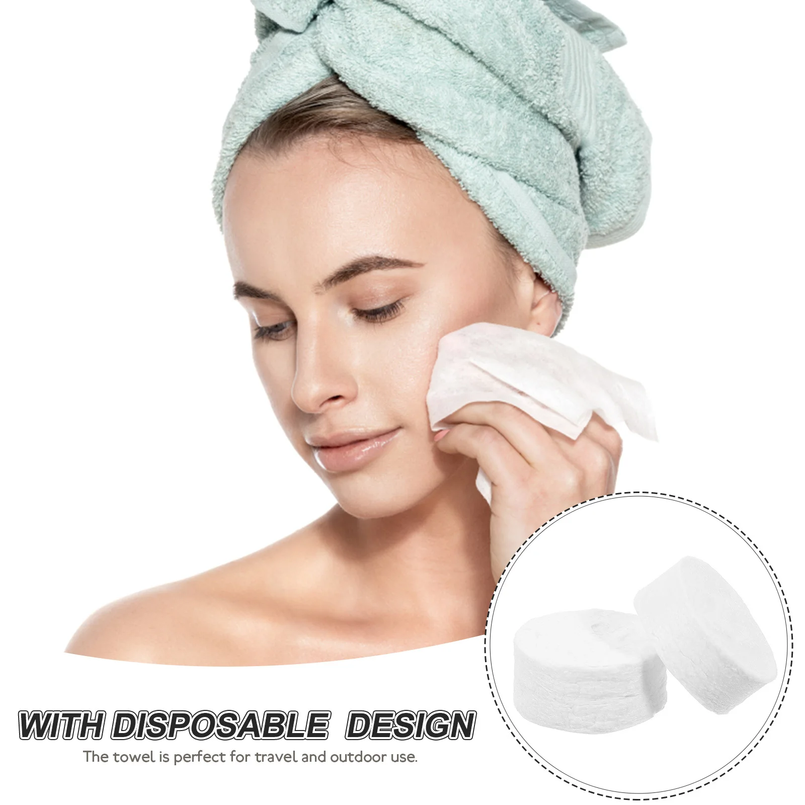 100 ชิ้นผ้าขนหนูทําความสะอาด Unscented Travel บีบอัดผ้าไม่ทอผ้าฝ้ายย่อยสลายได้ Face Body Sensitive Skin เป็นมิตรกับสิ่งแวดล้อม