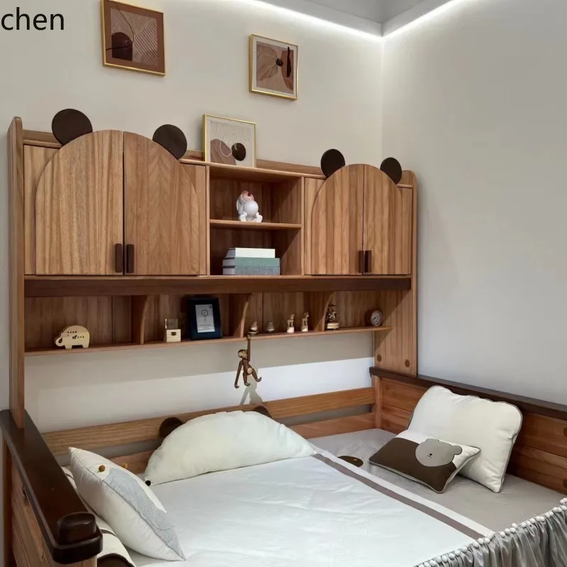 HXL Wooden Wardrobe Function Bed Multi-functional Combination Solid Wood Color Bookshelf Bed