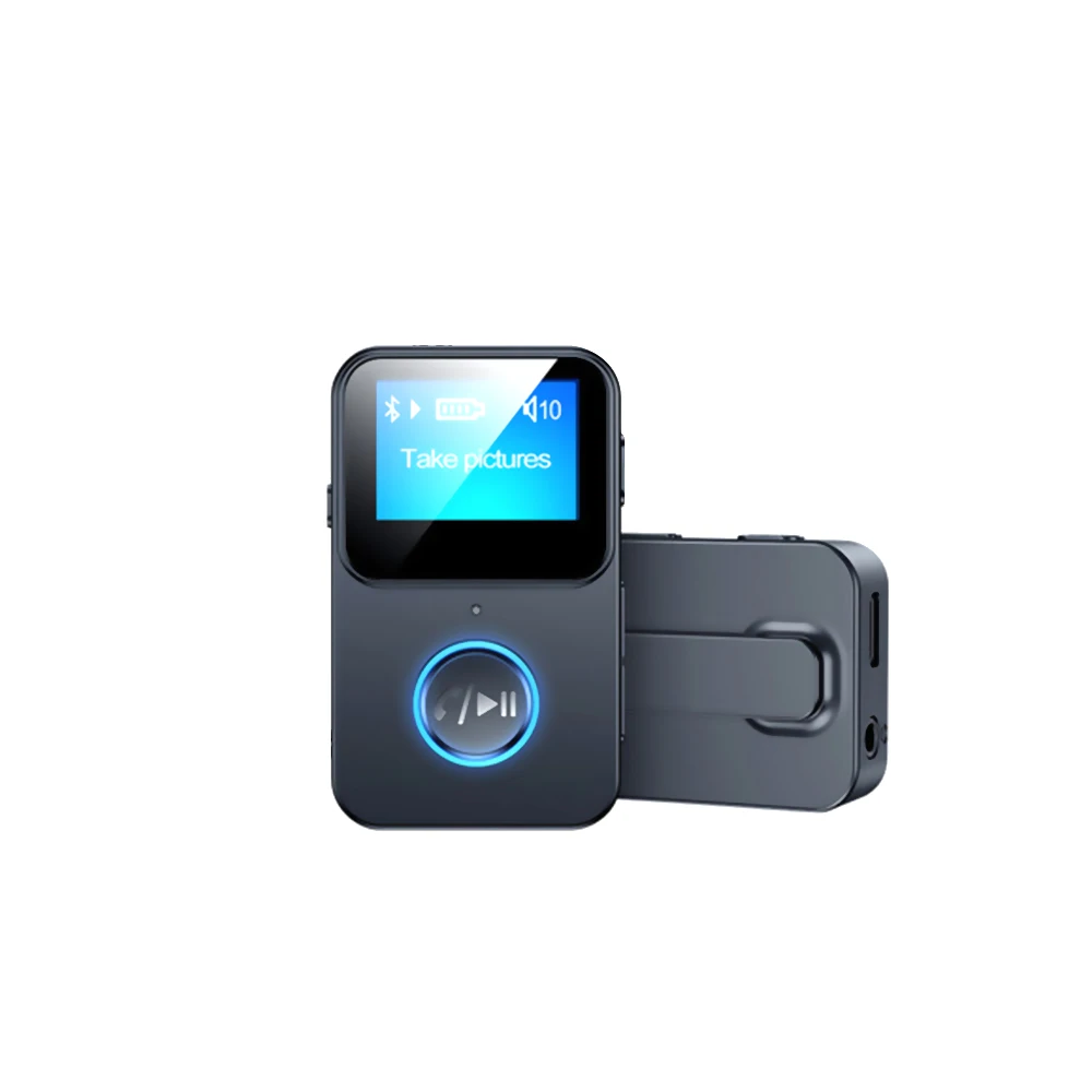 2024 New Fashion Mini MP3 Player Bluetooth 5.0 Audio Receiving Adapter with Screen Support for Remote Control Photography