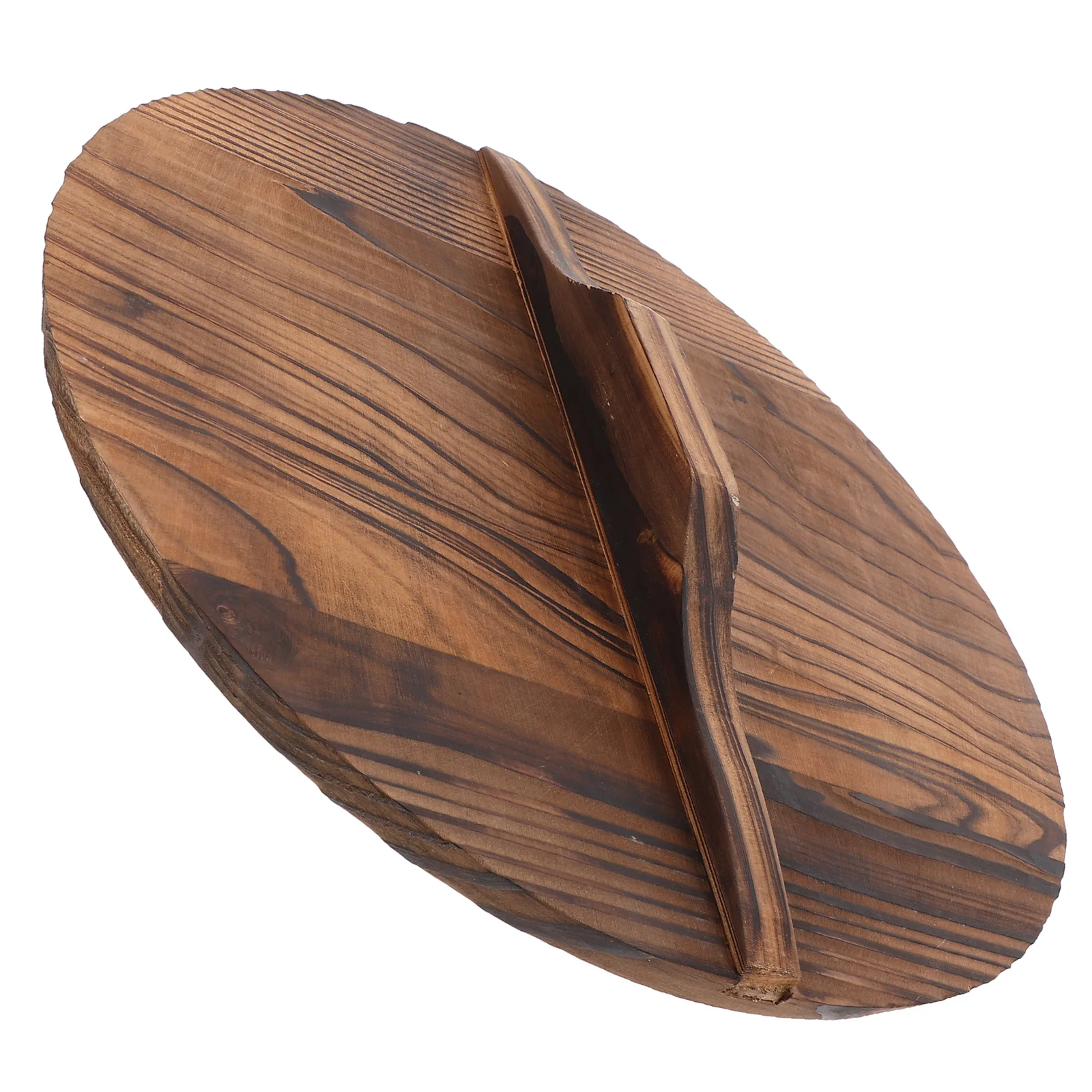 

1pc Wooden Wok Cover Anti Oil Splashing Lid Thick Household Pot Protector Natural Wood Cooking Tool Kitchenware