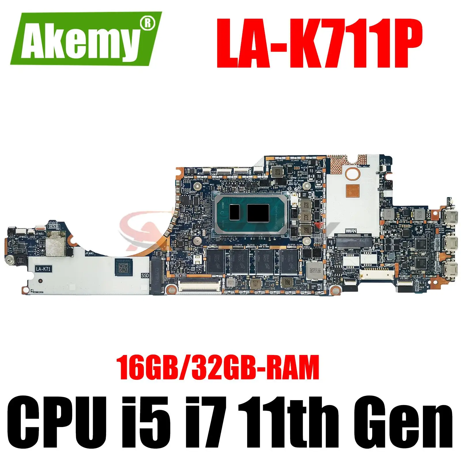 

LA-K711P Mainboard For HP Elitex2 G8 M51656-601 M51656-001 Laptop Motherboard CPU i5 i7 11th Gen 16GB 32GB RAM 100% tested work