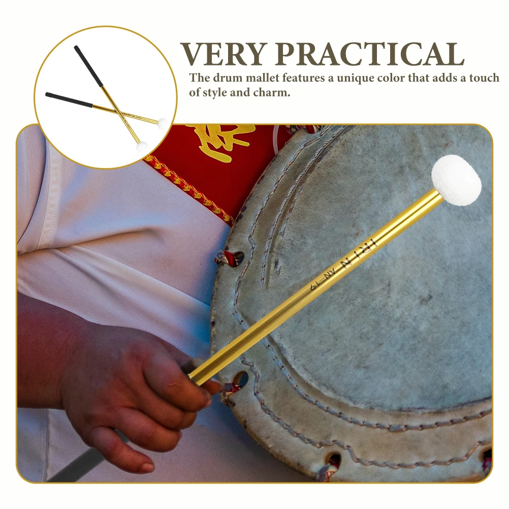 

2 Pcs Aluminum Alloy Timpan Drumsticks Bass Percussion Instruments Major for Equipment Work Replacement
