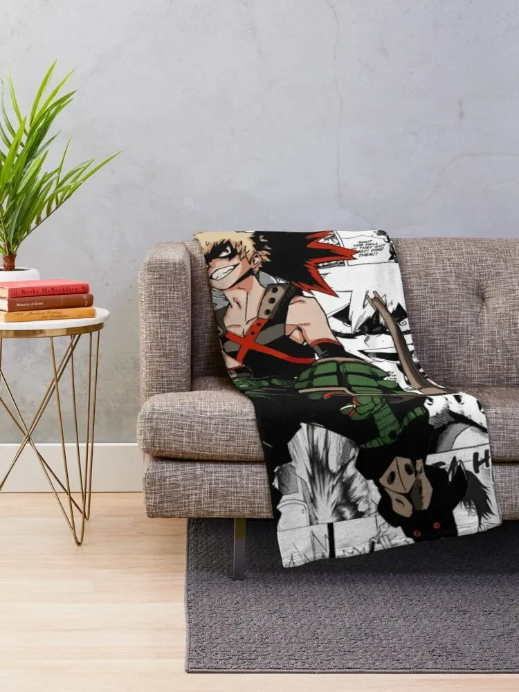 Bakugou Manga Collage coperta da tiro letto coperte a quadri per coperte per bambini