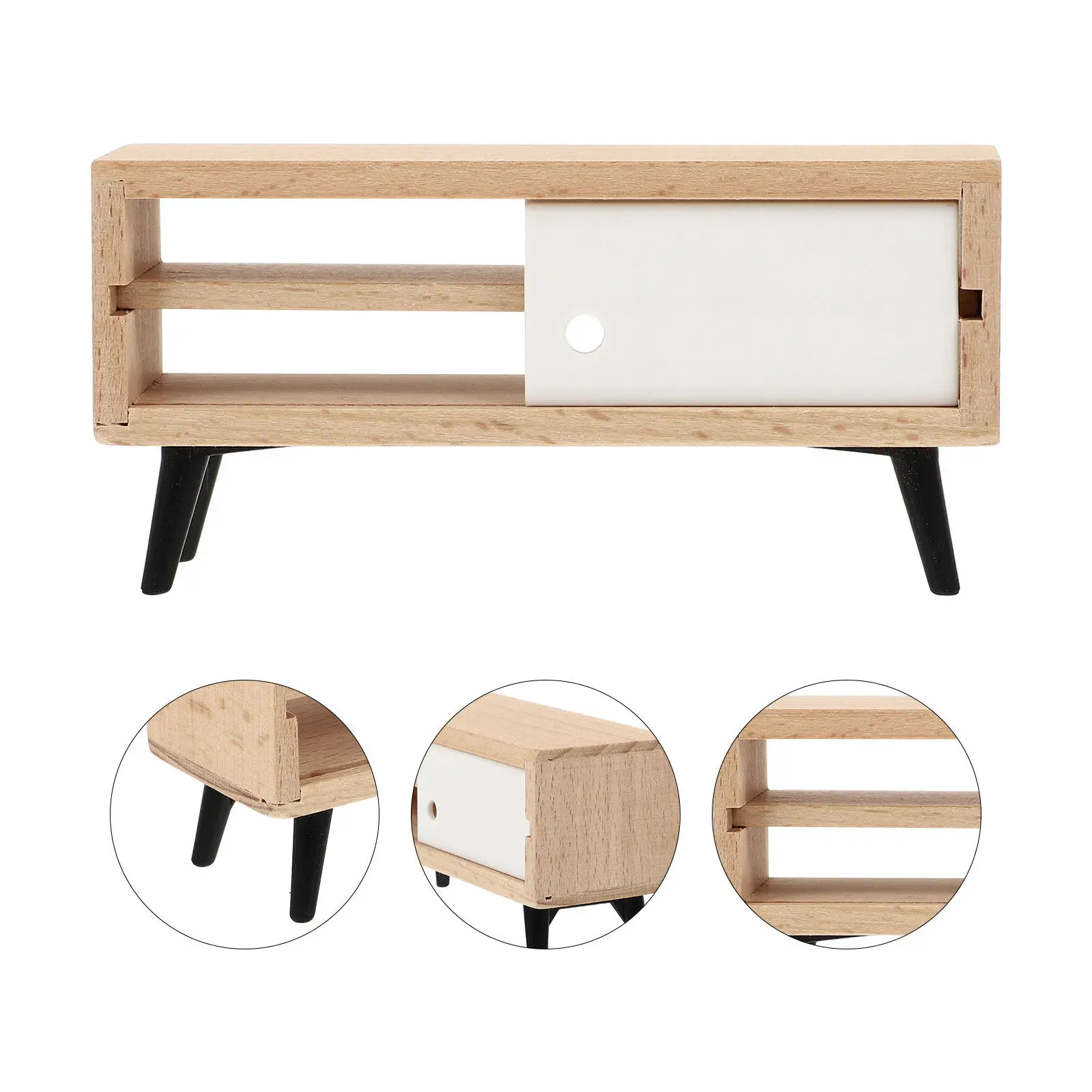 

Miniature TV Cabinet Simulation Exquisite Craftsmanship Lightweight Mini House Furniture Adornment for Micro Scene Layout Decor