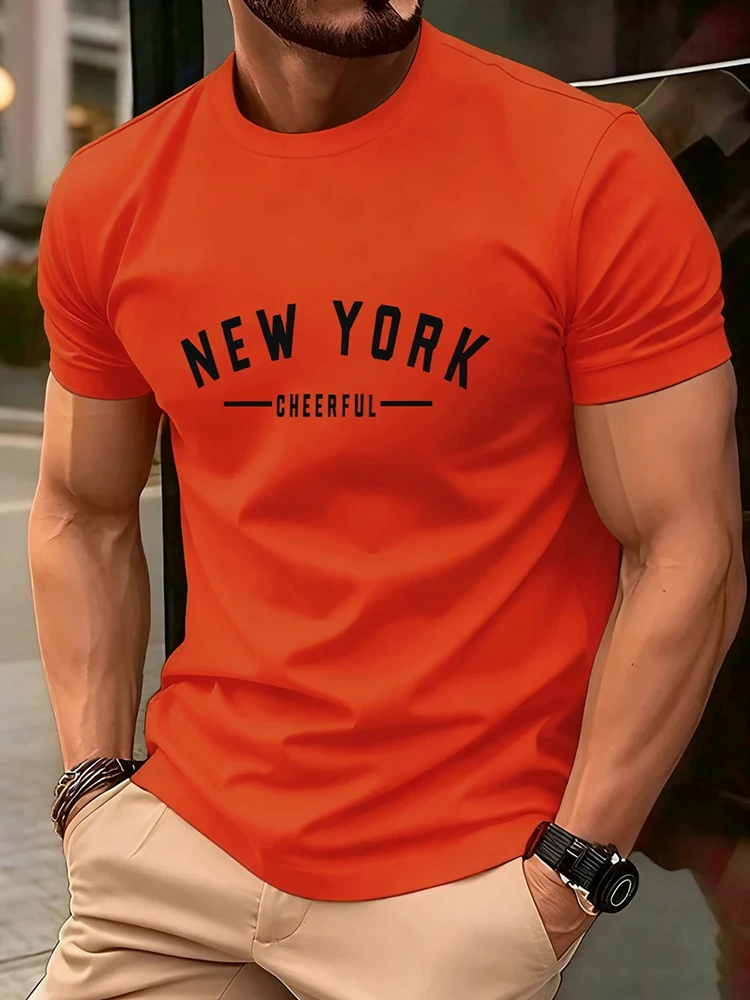 Herren T-Shirt Hochwertig 100% Baumwolle Kurzarm-Oberteil Sommer Täglich Lässige Mode Kurzarm-Shirt für Männer Zuhause Outdoor Komfort-T-Shirt – Detail 4