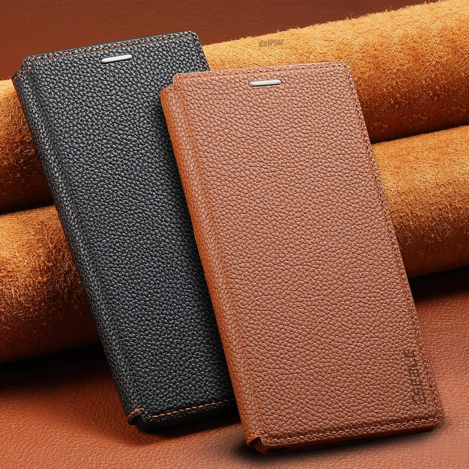 

Premium Slim Magnetic Flip Case For Samsung Galaxy S26 Ultra S25 S24 With Built-in Card Pocket Wireless Charging Friendly Cover