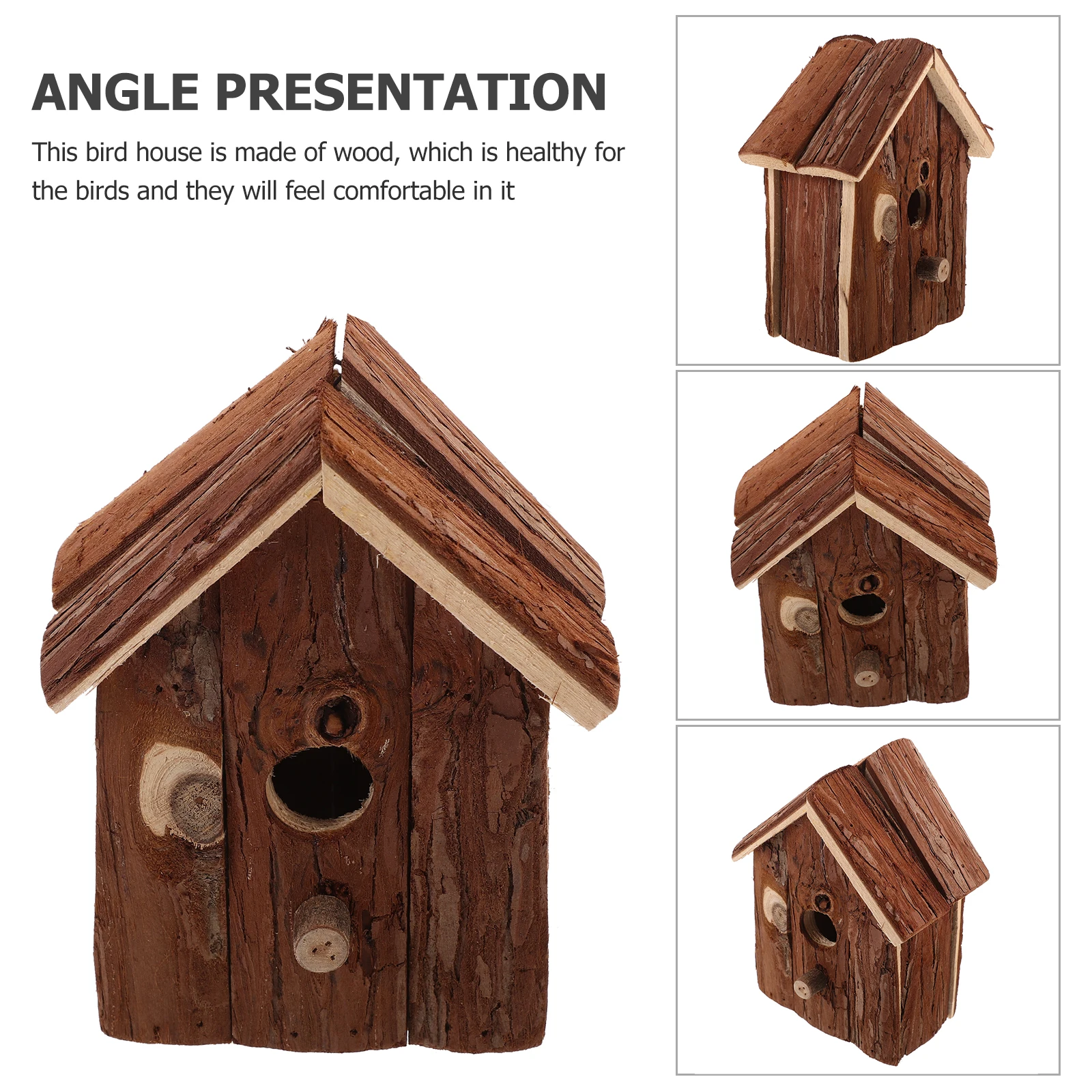 

Wooden Bird House Hanging Small Bird Nesting Box Garden Decoration Natural Wood Nest Wood Nesting Box Garden Decoration