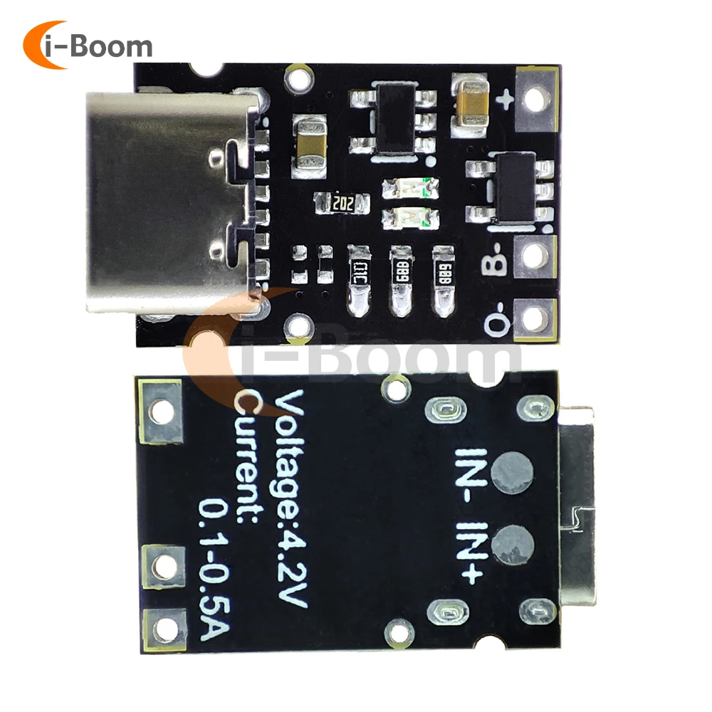 DC 5V to 4.2V Lithium Battery Charger and Discharge Integrated Charging Board 500/400/300/200/100mA Current Adjustable