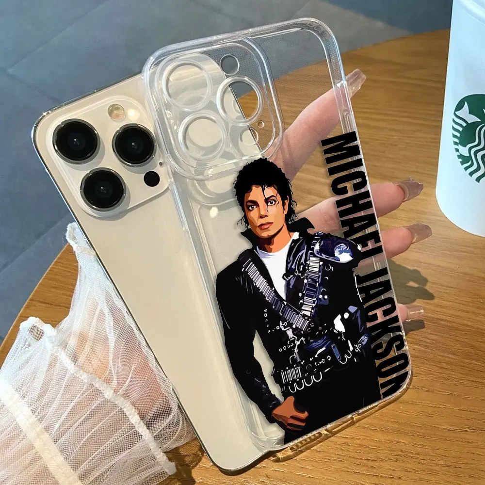 Singer M-Michael J-Jackson Handyhülle für iPhone 17 16 15 11 12 14 13 Pro Max Mini X XR 7 Plus 17E Stoßfeste Transparente Schutzhülle