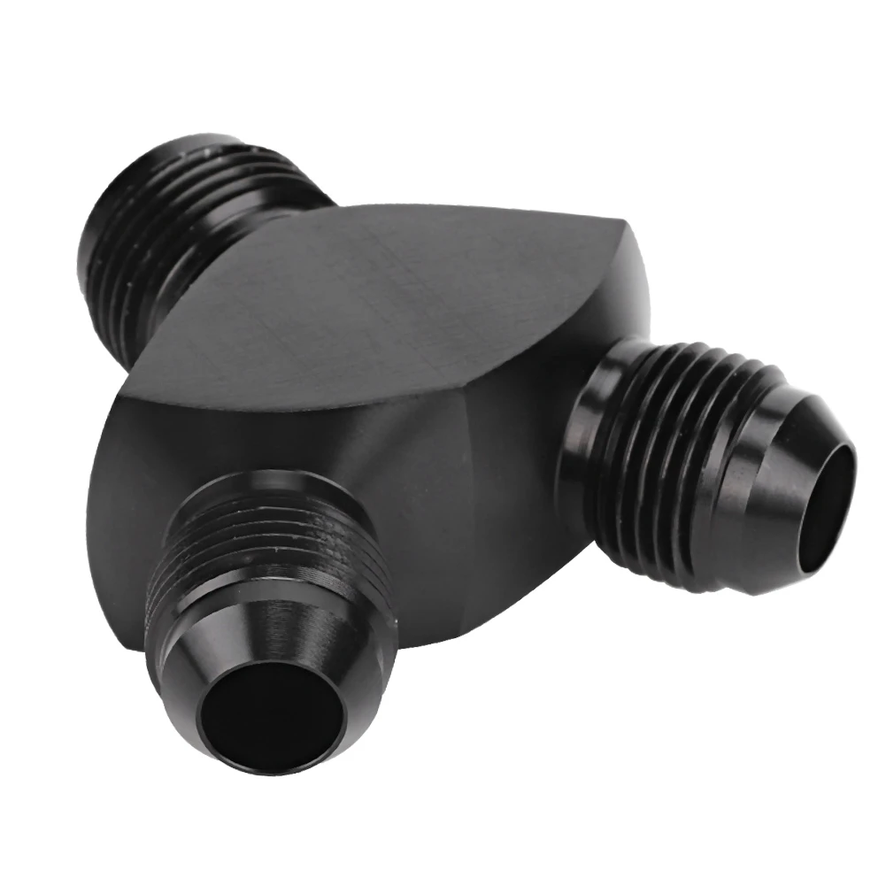 Aluminium Block Fitting Adapter AN10 10AN to AN6 6AN Aluminium Male  Y Block Fitting Adapter Black Block Fitting Adapter