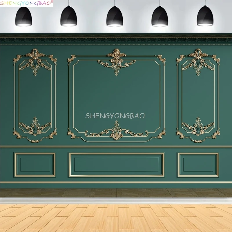 Interior Wall And Floor Mouldings Photography Backdrops Retro Joinery Wood Paneling Palace Wedding Photo Background OR-12
