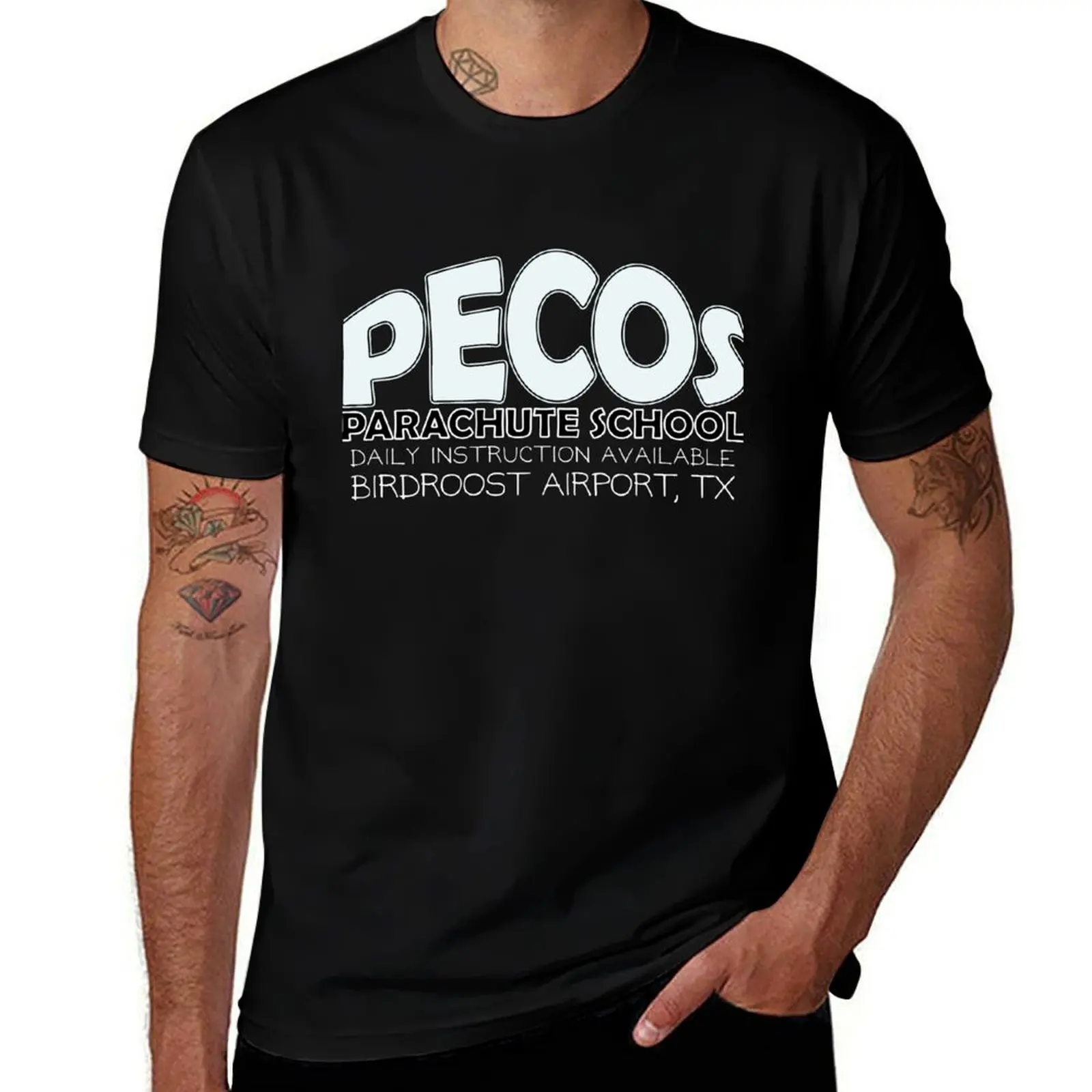 Pecos Parachute School T-Shirt Basic Lightweight Short Sleeve Tee T-Shirt