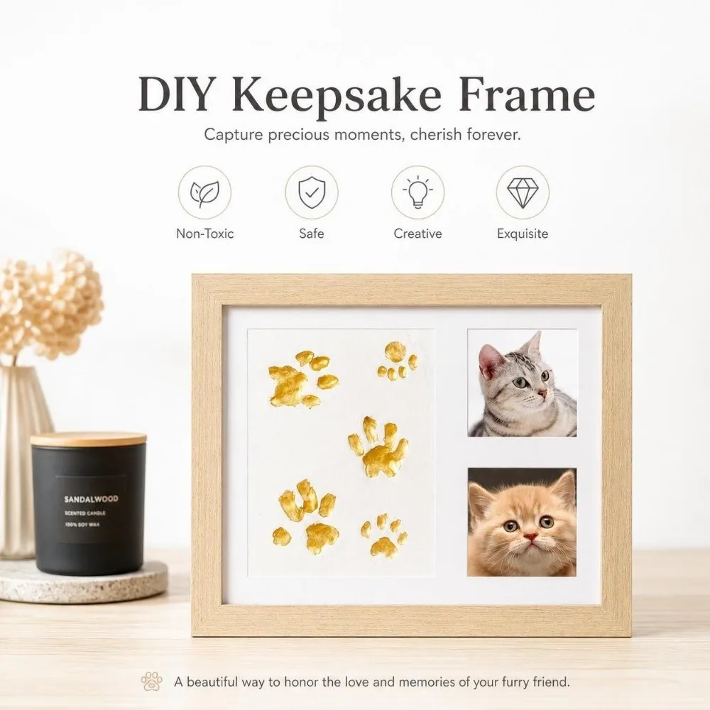 Horizontal Frame Non-Toxic DIY Keepsake Kit Safe Creative Handprint Kit Exquisite Clay Mold Footprint Frame Children Gift