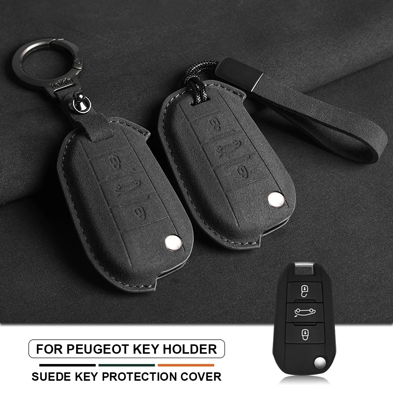 

Car Flip Key Case Cover Protection Keychain For Peugeot 208 308 408 508 2008 3008 4008 5008 For Citroen C3 C4 C5 CACTUS C6 C8