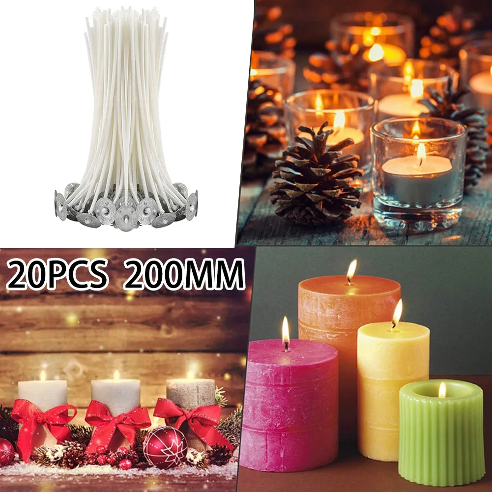 For candle Crafting Accessories Twenty Piece Set of For pre Waxed Cotton Cores at a Length of Two Hundred Millimeters Each