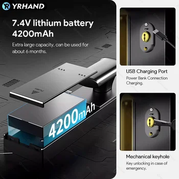 YRHAND Ttlock WiFi 3D फेस रिकॉग्निशन स्मार्ट फिंगरप्रिंट डोर लॉक कैमरा रिमोट ऐप के साथ स्मार्ट होम के लिए रियल टाइम इंटरकॉम 6 best sales टीटीलॉक स्मार्ट लॉक - №6