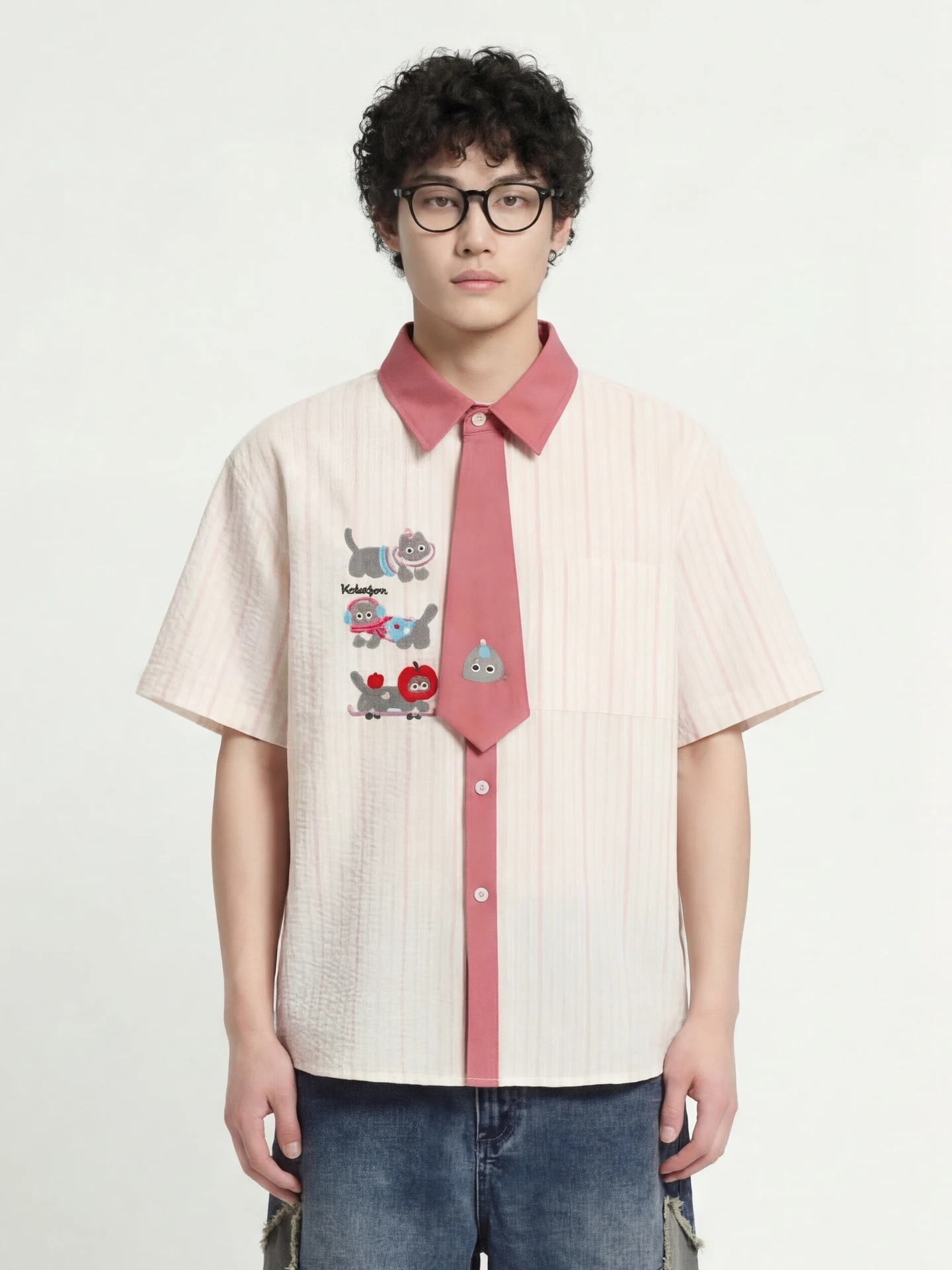 

Loose Fit ort Sve Embroidered irt from ex Summer Casual Wear Comfortable Breathable Polyester Cotton Blend