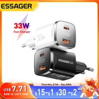 Essager 33W GaN USB Type C Charger Digital Display PD Fast Charging For  iPhone 16 15 14 Pro Max iPad Mini 6 Xiaomi Samsung S22