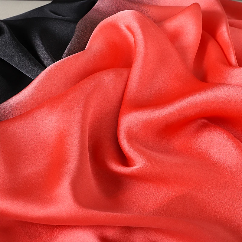 Luxus Farbverlauf Seiden schal Frauen Marke solide Femme Schals Wraps Bandana Kopf Foulard Mode Dame Hijab Hochzeit Poncho – Detail 24