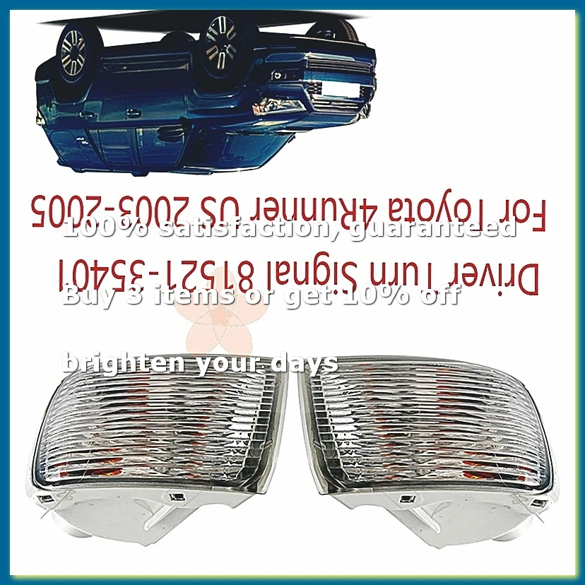 ●For 4Runner US 2003-2005 Driver Turn Signal 81521-35401 with Light Bulb Lamp Cap