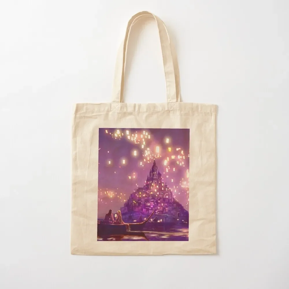 Glowing Castle Print Tote Bag sacs de shopping Gift bags