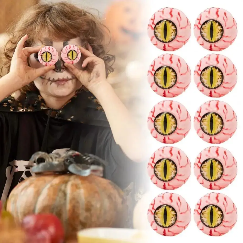 

10pcs Funny 5cm Halloween Eyeballs Simulation Realistic Red Bloodline Eye Plastic Halloween Fake Balls Haunted House