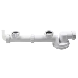 Talea Kitchen Double Sink Drain Pipe Anti-Odour,Dishwashing Horizontal Drain Hard Pipe With Odour Release Bottle GR024