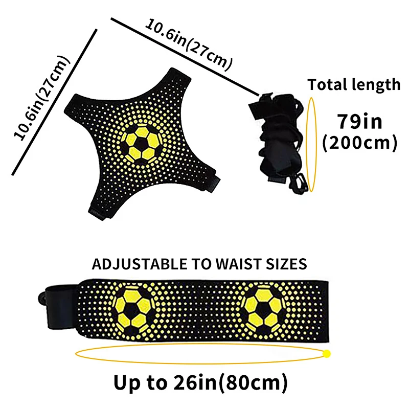 Bolsas de malabares para balón de fútbol, cinturón auxiliar de entrenamiento circular para niños, entrenador de patadas de fútbol, entrenador de