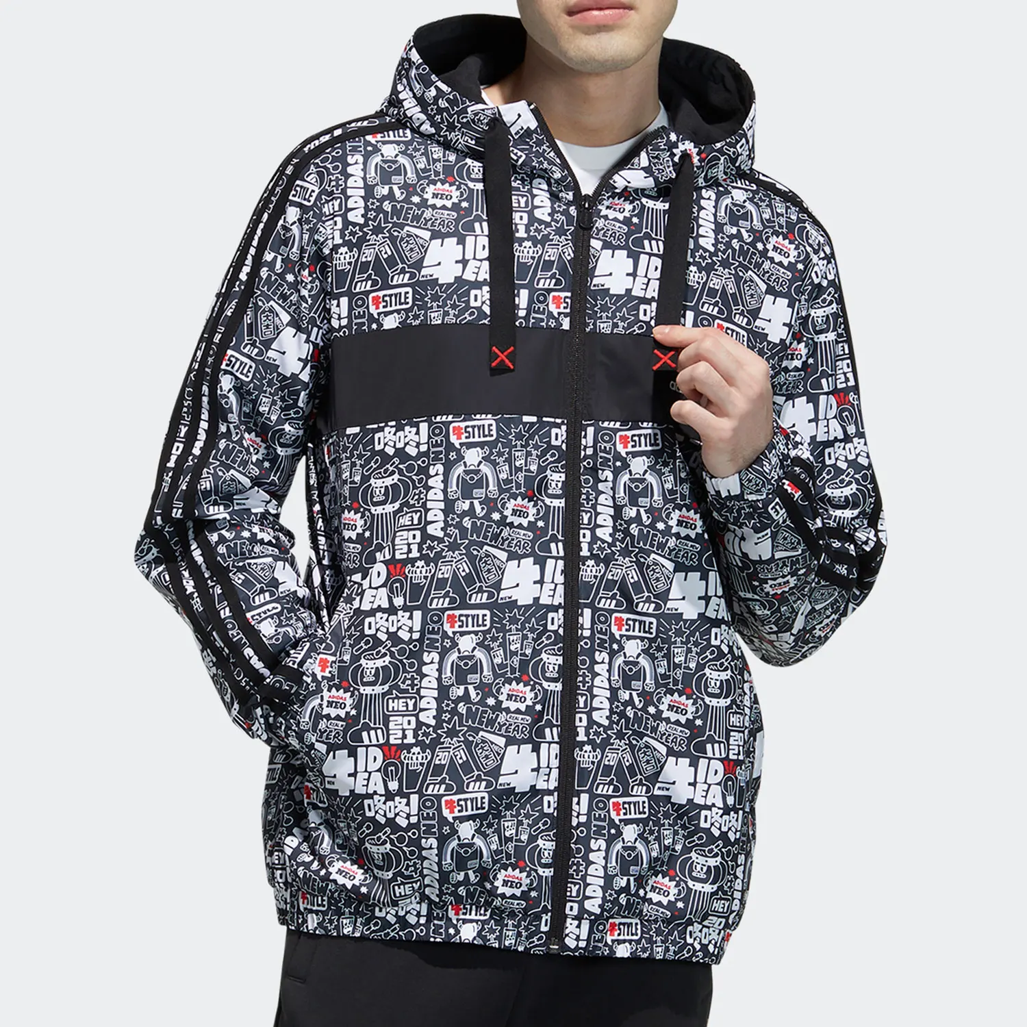 

Adidas подлинная NEO новая мужская модная спортивная куртка с капюшоном с принтом GL8086