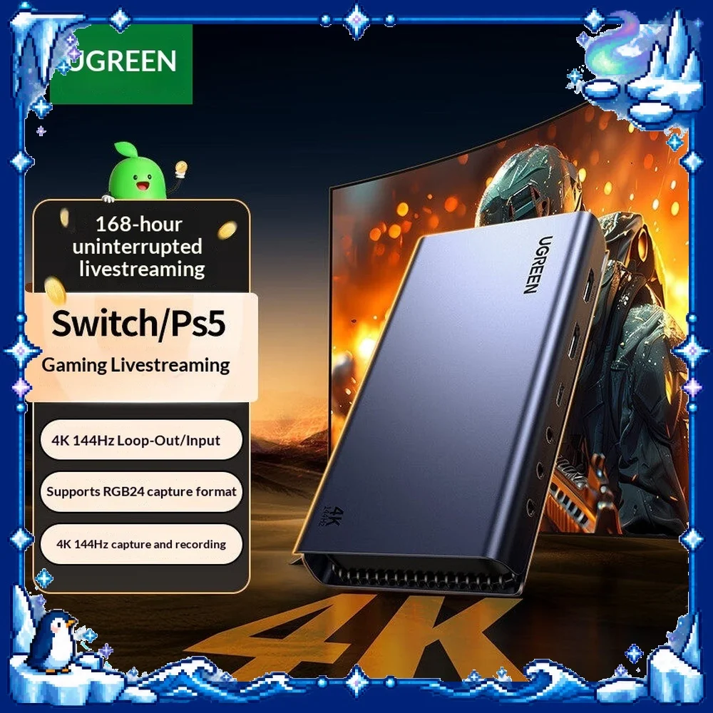 UGREEN 35871 HDMI Video Capture Card UG701 HDMI 2.1 4K 144Hz Capture Loop Out USB 3.2 Gen2 10Gbps RGB OBS Game Live Streaming