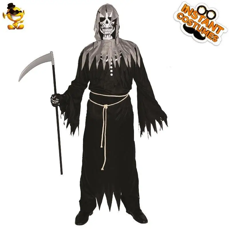 

Adult loween Costume Par Clothes Stage Performance Death God Skeleton Horror Role Play Outfit Women's Late Autumn PU Dr