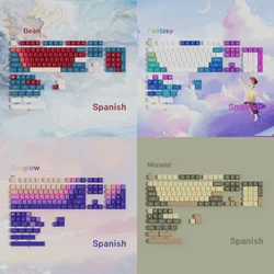 ES Keycaps PBT For Spanish ISO Layout Mechanical Keyboard Keycap MOA Profile 5-sided Dye Sub Gamer Keyboard Keycaps Fantasy